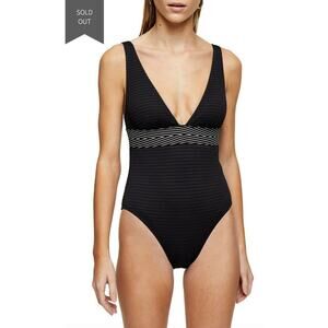 NWT TOPSHOP One-Piece Swimsuit SIZE 16 BLACK $58